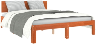 vidaXL Bettrahmen Wachsbraun 120x190 cm Massives Kiefernholz 863974