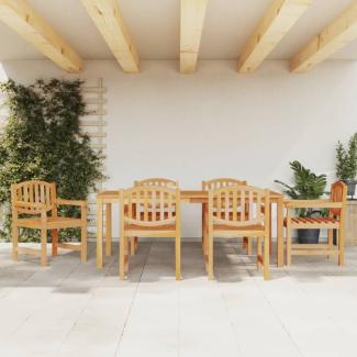 vidaXL 7-tlg. Garten-Essgruppe Massivholz Teak 3157935