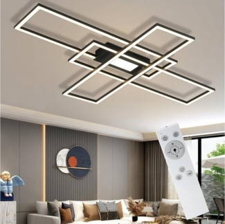 ZMH LED Deckenleuchte Wohnzimmer 50W 3 Rahmen Deckenlampe mit Fernbedienung Modern Flur, Augenschutz, Einfache Installtion, LED fest integriert, 3000-6500K, Schlafzimmerlampe Schlafzimmer Deckenbeleuchtung