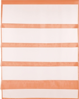 Transparente Bistrogardine Raffoptik mit Stangendurchzug in Voile, schlicht und modern in vielen verschiedenen Farben erhältlich (80x110 cm / apricot - orange)