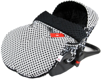 BabyLux Fußsack Sommerfußsack 90cm für Babyschale, Kinderwagen & Buggy Frühling Herbst, 12. Schwarz + Maroko