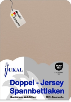 DUKAL Spannbettlaken Spannbettlaken aus hochwertigem DOPPEL-Jersey, 100% Baumwolle, Doppel-Jersey, Gummizug: rundum, (1 Stück), 90x200 - 100x200 cm, mit Spannumrandung, Made in Germany