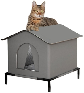 Ledander Tierhaus Katzenhaus Für Draußen Winterfest Wetterfester Haustierhaus Tierbett, Hundehaus,einfach aufzubauen, mit erhöhtem Boden für Schutz