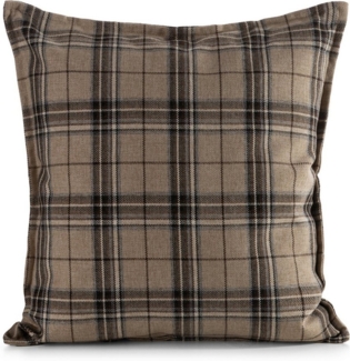 Kissenbezug Garten Wassefest Outdoor 24A 45X45 beige braun Kariert