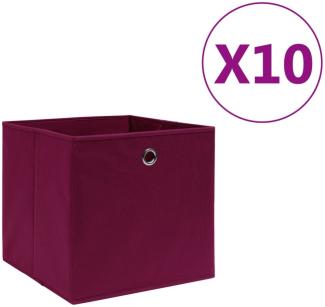 vidaXL Aufbewahrungsboxen 10 Stk. Vliesstoff 28x28x28 cm Dunkelrot 325201