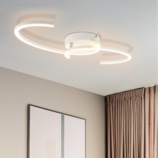ZMH LED Deckenleuchte Wohnzimmer 24W Deckenlampe Modern 3000K für Flur Küche, Augenschutz, Einfache Installtion, LED fest integriert, Warmweiß, Küchenlampe 330° Drehbarer Weiß Esszimmer