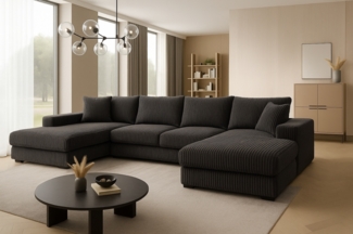 Ecksofa VERONA 328x182 cm mit Schlaffunktion, Bonellfederkern und Bettkasten