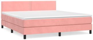 vidaXL Boxspringbett mit Matratze Rosa 160x200 cm Samt 3141256