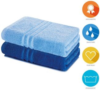 Lavea Badetuch Elena 2er Set Badetücher 100x150 cm, Duschtuch, 500 g/m² Frottier, weich & saugstark, pflegeleicht