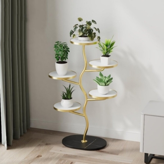 GarveeMore Blumenständer Pflanzenständer Indoor, 5-stöckiger Eck-Pflanzenständer Interleaved, Für 5 Pflanzen hohe Pflanzer Halter Regal für Indoor-Wohnzimmer
