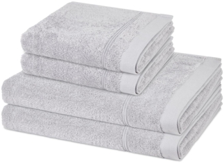 Ross Rubin 4 tlg. Frottier-Set - 2 X Handtuch (50 X 100cm), 2 X Duschtuch (70 X 140cm) - 480 - Granit