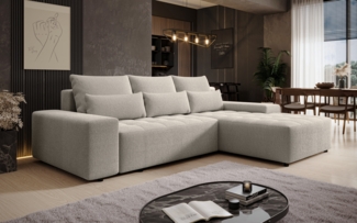 AX LIVING Ecksofa mit Schlaffunktion Alvorada 280 cm creme