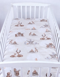 BabyLux Spannbettlaken SPANNBETTLAKEN 70x140 Spannbetttuch Baumwolle Kinder Baby Babybett, 133. Waldtiere 70x140 cm