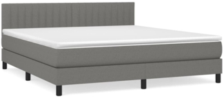 vidaXL Boxspringbett mit Matratze Dunkelgrau 180x200 cm Stoff, Härtegrad: H2 [3140234]