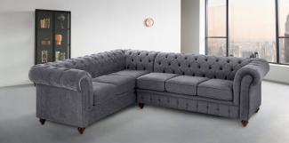 Home affaire Chesterfield-Sofa Chesterfield Ecksofa, Luxus-Microfaser weich, hochwertige Knopfheftung, langer Schenkel rechts