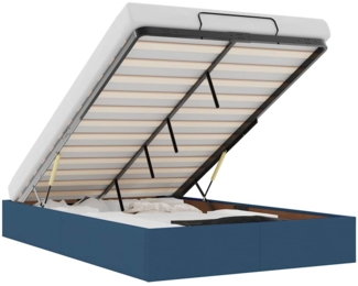 vidaXL Ottoman-Bett ohne Matratze Blau 120x190 cm Stoff 3310867