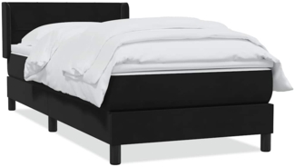 vidaXL Boxspringbett mit Matratze Schwarz 80x220 cm Samt 3318137