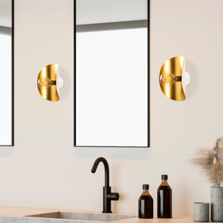 Wandleuchte, 'Sivani', 30 x 17 x 13, Weiß, Gold