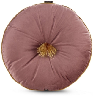 Eurofirany Sofakissen Runde Dekokissen, 40 cm Ø, Sofakissen, Velvet Kopfkissen, Samt
