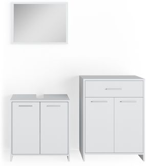 Badmöbel-Set Kiko Weiß 3 Teile, mit Midischrank Vicco