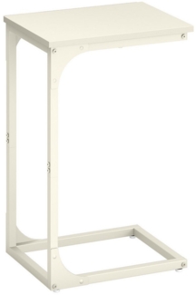 VASAGLE Beistelltisch, Sofatisch, C Form, Couchtisch, mit Metallgestell, modern, für Wohnzimmer, Schlafzimmer, cremeweiß