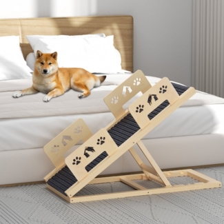 TWSOUL Haustiertreppe Hunderampe 100 cm, 4-fach höhenverstellbar von 35 cm bis 58 cm, Hunderampe für Sofa, Bett, Auto,geeignet für kleine und große Hunde