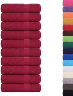 vidaXL Badetücher 10Stk. Bordeauxrot 100x150 cm 360 g/m² 100% Baumwolle 136742