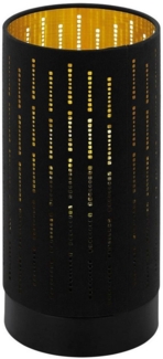 Eglo 98314 Tischleuchte VARILLAS Textil schwarz, gold E27 1X40W Ø12cm H:25,5cm mit Kabelschalter