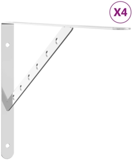vidaXL Regalträger 4 Stk. 40x2,5x25 cm Silbern Edelstahl 30300