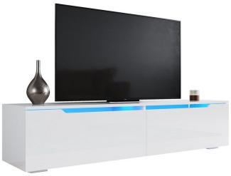 SONNI TV-Schrank Lowboard TV Schrank weiß Hochglanz mit LED-Beleuchtung,hängend/stehend Lowboard, 140cm