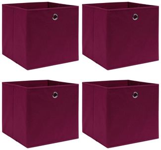 vidaXL Aufbewahrungsboxen 4 Stk. Dunkelrot 32x32x32cm Stoff 288341