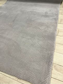 Rutschfester Grauer Läufer Teppich 200 x 300 cm Polyester Grau 88685639 [en. casa]