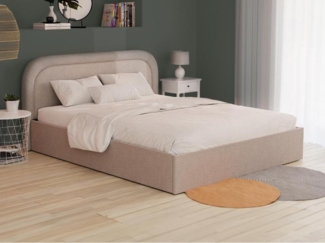 Vente-unique - Bett mit Bettkasten - 180 x 200 cm - Bouclé-Stoff - Beige - FIREZA