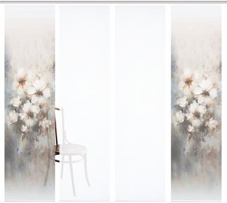 HOME in green Schiebegardine ARISTEA (4 St), Paneelwagen, halbtransparent, Bambusoptik, SET, recycelt, Digitaldruck