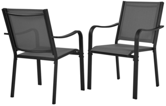 Yaheetech Gartenstuhl Balkonstuhl (2 St), Esszimmerstuhl aus Texteline-Gewebe Küchenstuhl für Draußen
