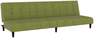 vidaXL Schlafsofa 2-Sitzer Hellgrün Samt 375766
