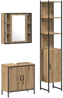 vidaXL Badezimmer Waschbeckenmöbel mit Regal Braun 33 x 33 x 185.5 cm 3334384