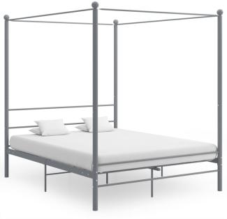 vidaXL Himmelbett Grau Metall 160x200 cm 325065