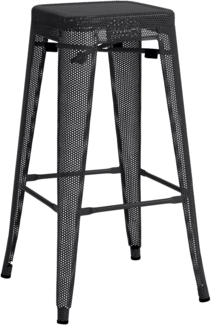 CLP Barhocker Fletcher I Stapelbar aus Metall inkl. Bodenschoner und Fußstütze,schwarz