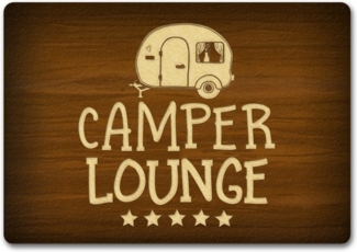 speecheese Fußmatte Camper Lounge Fußmatte randlos mit Wohnwagen Motiv Fußmatte Fussmatte