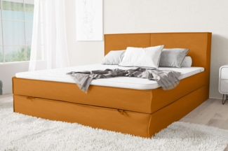 99rooms Samson Boxspringbett 180x200 cm Velours SORO Orange Taschen-Federung