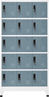 vidaXL Schließfachschrank Hellgrau und Dunkelgrau 90 x 40 x 180 cm Stahl