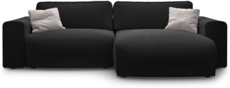 Micadoni Ecksofa Victor 3-Sitzer Rechts Samt Schwarz