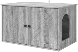 vidaXL Katzenhaus Graues Sonoma 85 x 55 x 50 cm Holzwerkstoff 8000731