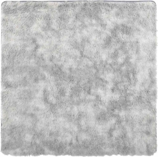 vidaXL Teppich Teppich Shaggy Hochflor Hellgrau 200x200 cm Polyester, Quadrat