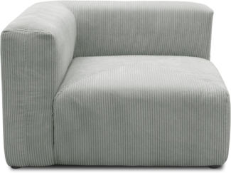 DOMO. collection Polsterecke 800011, Modul-Polstersessel, quadratisch, individuell kombinierbar, Cord, Armsessel, Cocktailsessel, Loungesessel, 108 x 108 x 69 (BxTxH), hellgrau