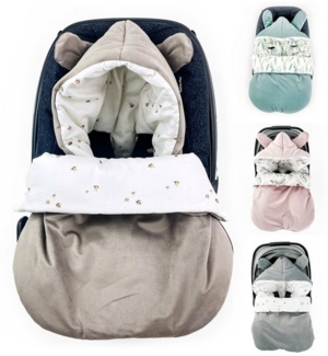 BABEES Fußsack BABYFUßSACK für Babyschale Frühling Übergang warm mit Füllung, Einschlagdecke Fußsack Schlafsack Baby Kinderwagen GANZJÄHRIG