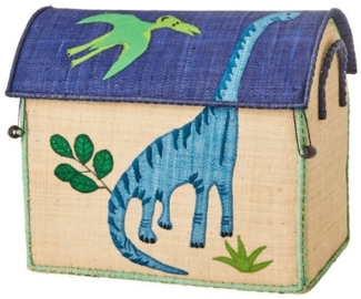 rice Aufbewahrungskorb Landhauskorb klein Raffia-Bast Kinderzimmer Deko