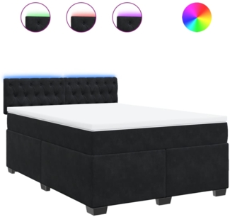 vidaXL Boxspringbett mit Matratze Schwarz 140x190 cm Samt 3288614