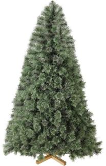 TLGREEN Künstlicher Weihnachtsbaum 150-270CM, Nordmanntanne, Christbaum mit Handgefertigtem Holzständer